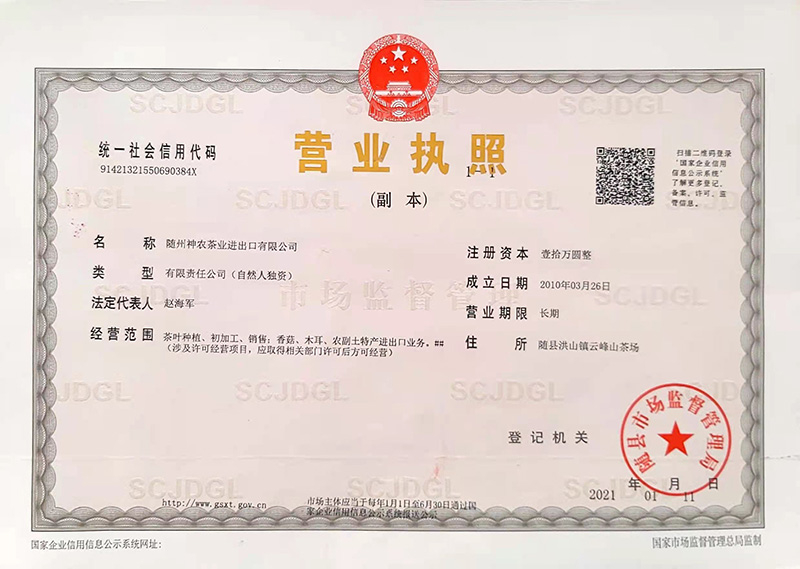 進出口公司營業執照